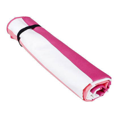 Rose Violet-Pink Lemonade - Lifestyle - Regatta Stripe Microfibre Beach Towel