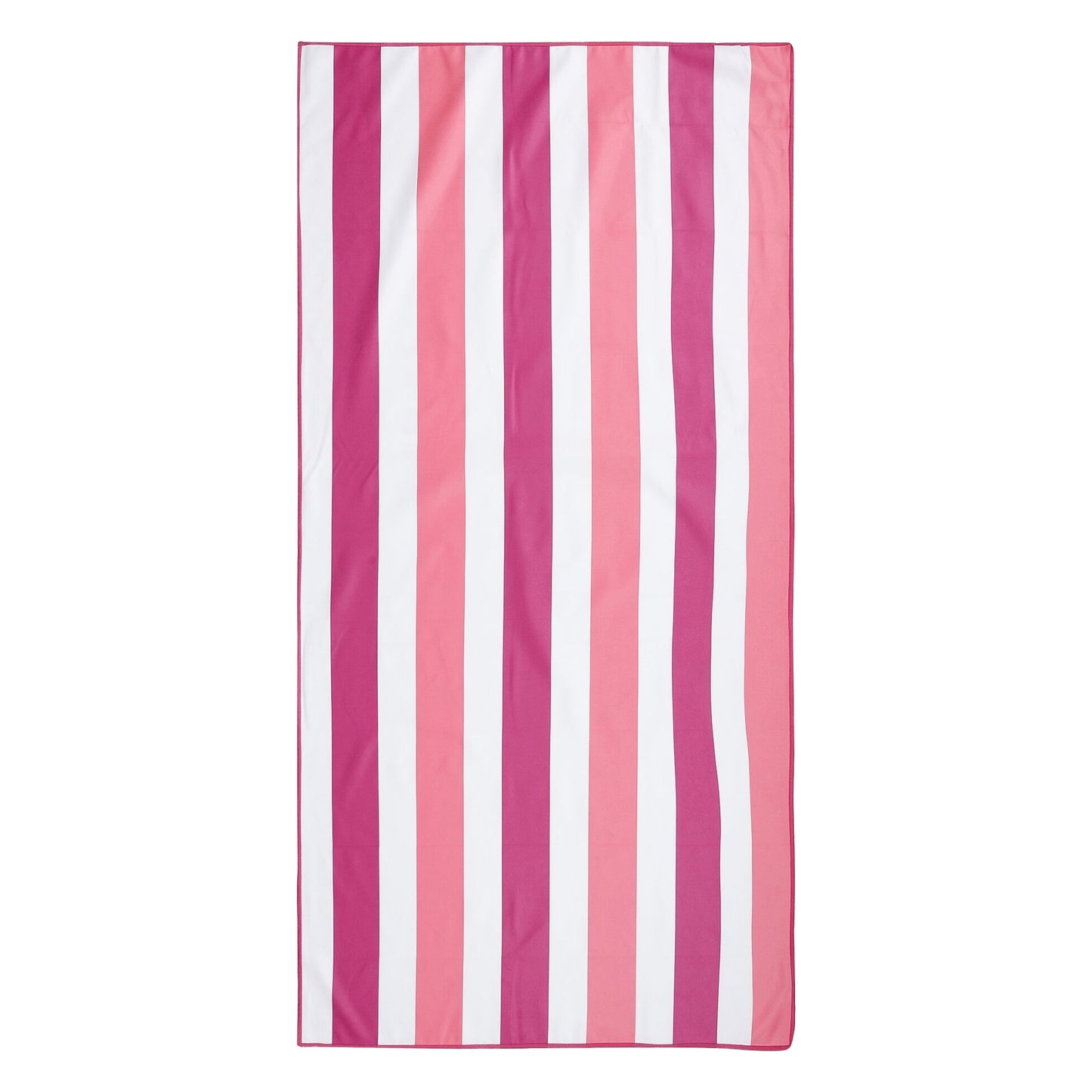 Rose Violet-Pink Lemonade - Front - Regatta Stripe Microfibre Beach Towel