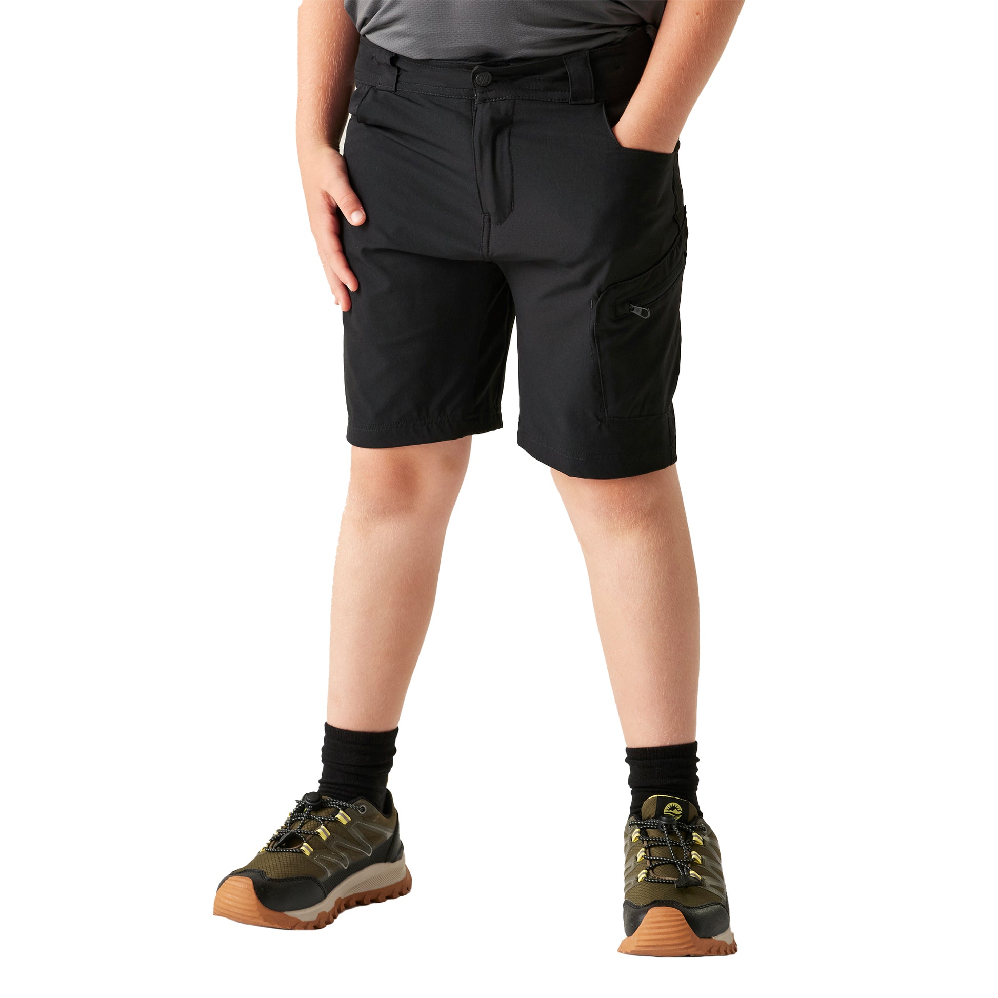 Black - Lifestyle - Dare 2B Childrens-Kids Reprise III Multi Pocket Shorts