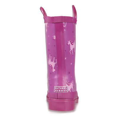 Unicorn-Red Ochre - Lifestyle - Regatta Great Outdoors Childrens-Kids Minnow Patterned Wellington Boots