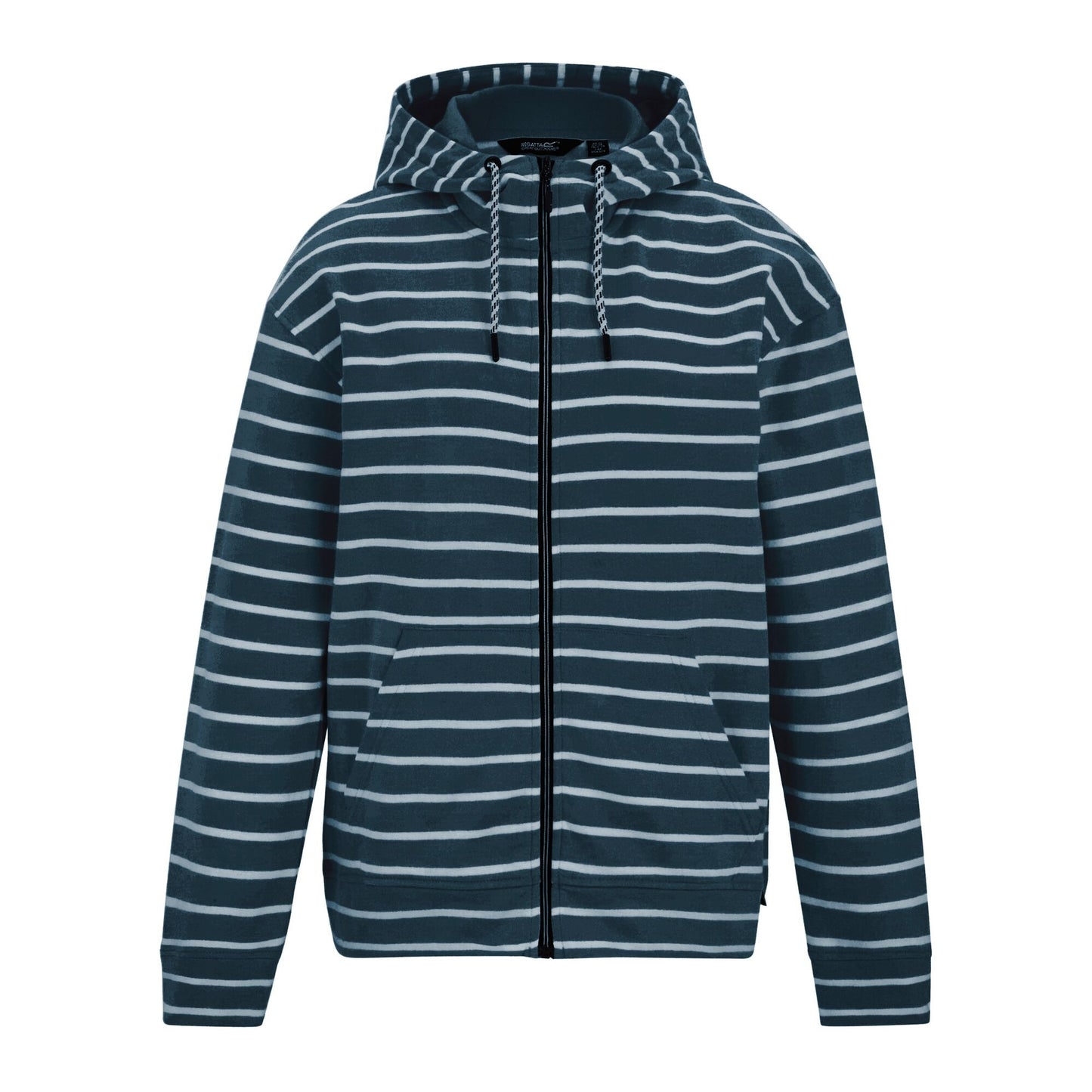 Navy-White - Front - Regatta Womens-Ladies Bayletta Striped Full Zip Hoodie