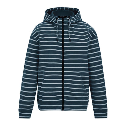 Navy-White - Front - Regatta Womens-Ladies Bayletta Striped Full Zip Hoodie