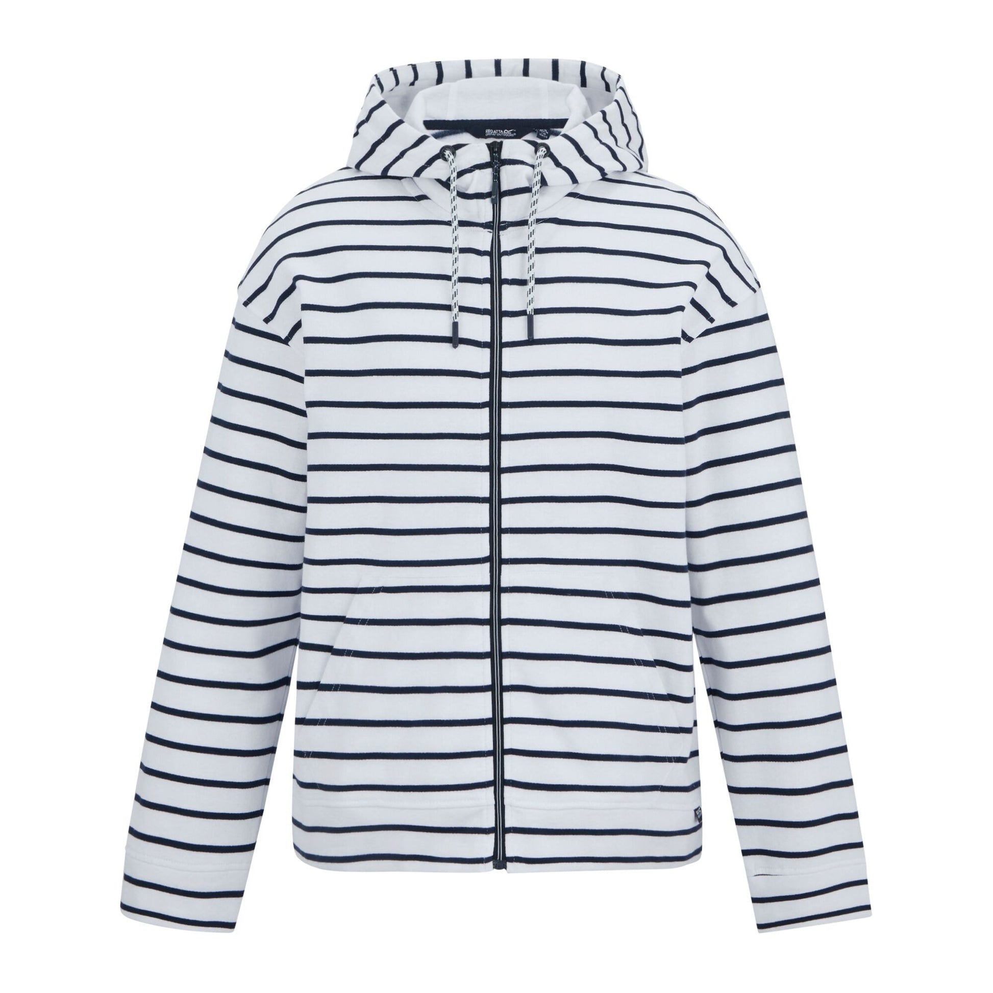 White-Navy - Front - Regatta Womens-Ladies Bayletta Striped Full Zip Hoodie