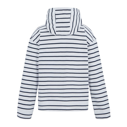 White-Navy - Back - Regatta Womens-Ladies Bayletta Striped Full Zip Hoodie
