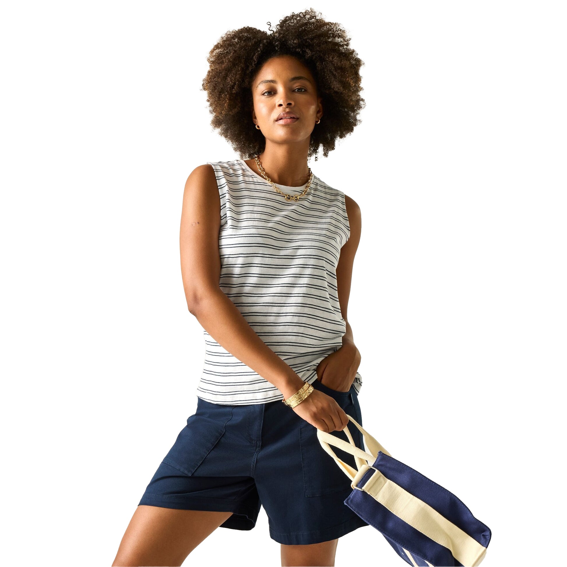 White-Navy - Lifestyle - Regatta Womens-Ladies Fariene Vest Top