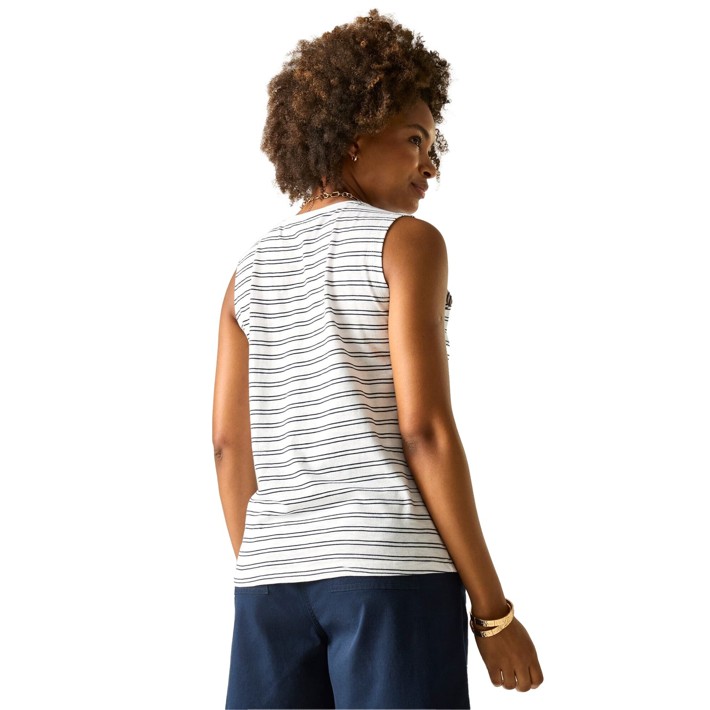 White-Navy - Pack Shot - Regatta Womens-Ladies Fariene Vest Top