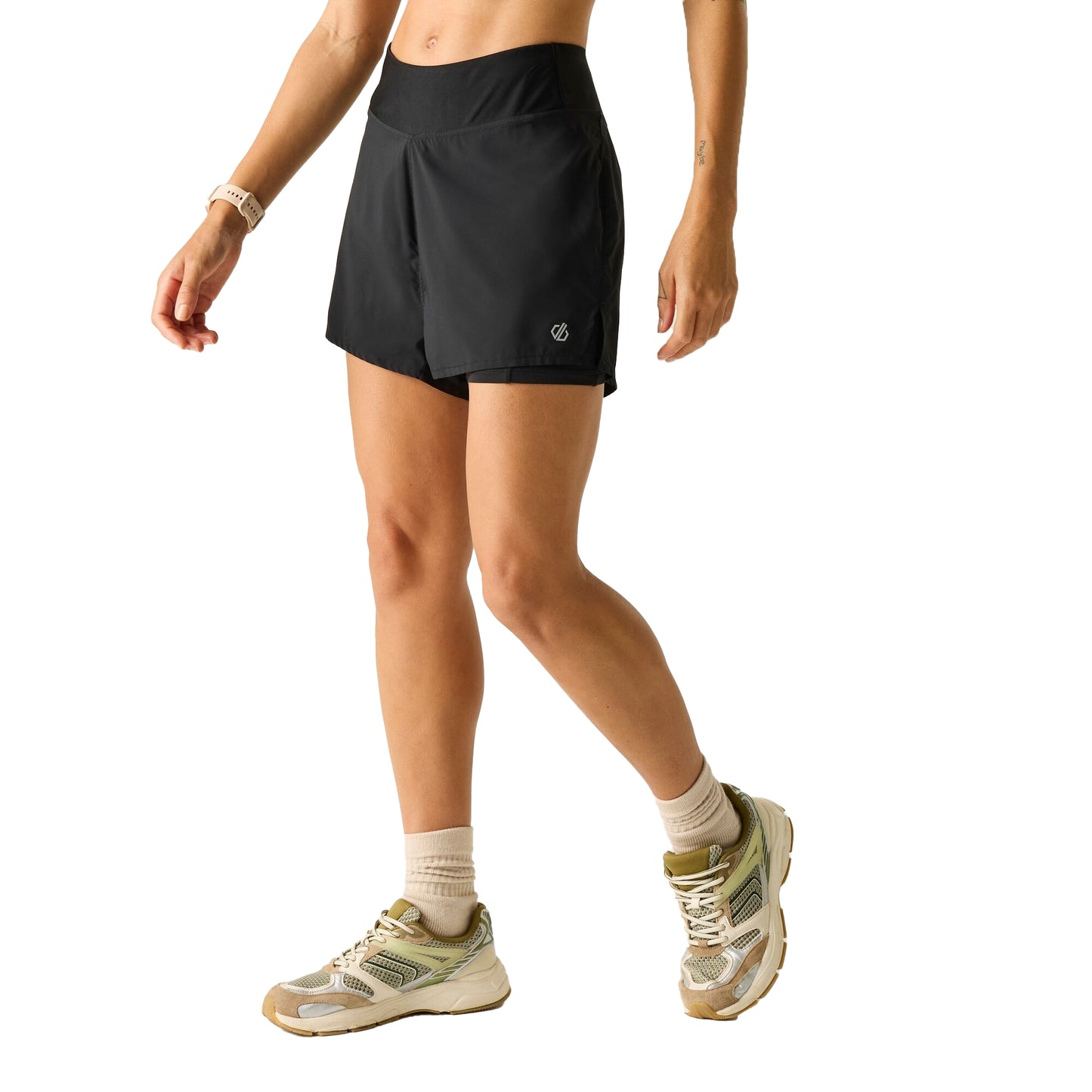 Black - Lifestyle - Dare 2B Womens-Ladies Nimble 2 in 1 Shorts