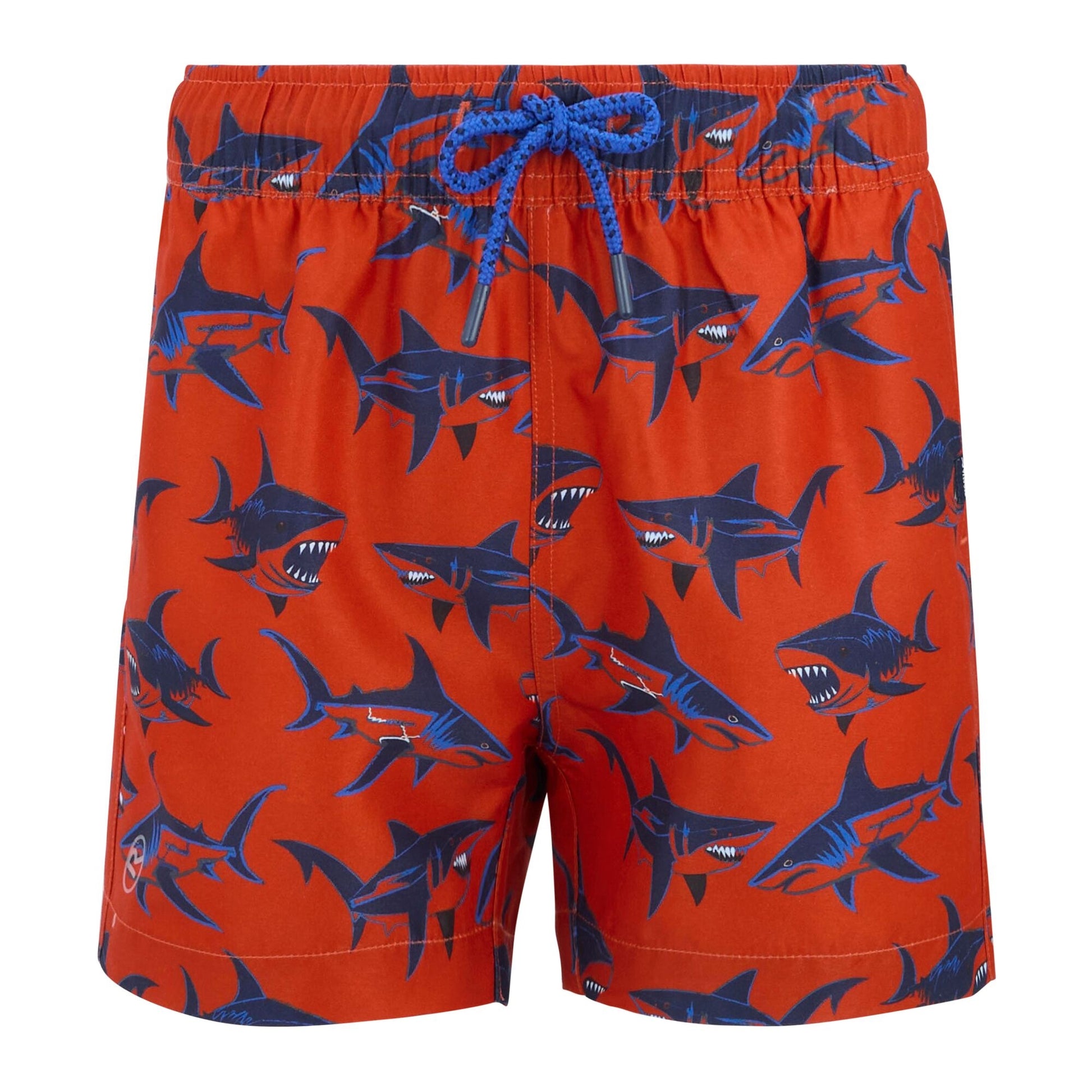 Rusty Orange - Front - Regatta Boys Skander Shark Swim Shorts