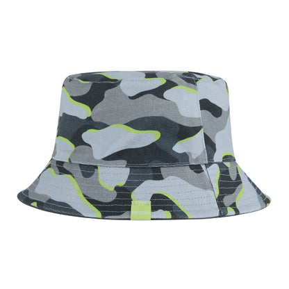 Camo Green-Dark Storm - Side - Regatta Childrens-Kids Camo Reversible Bucket Hat