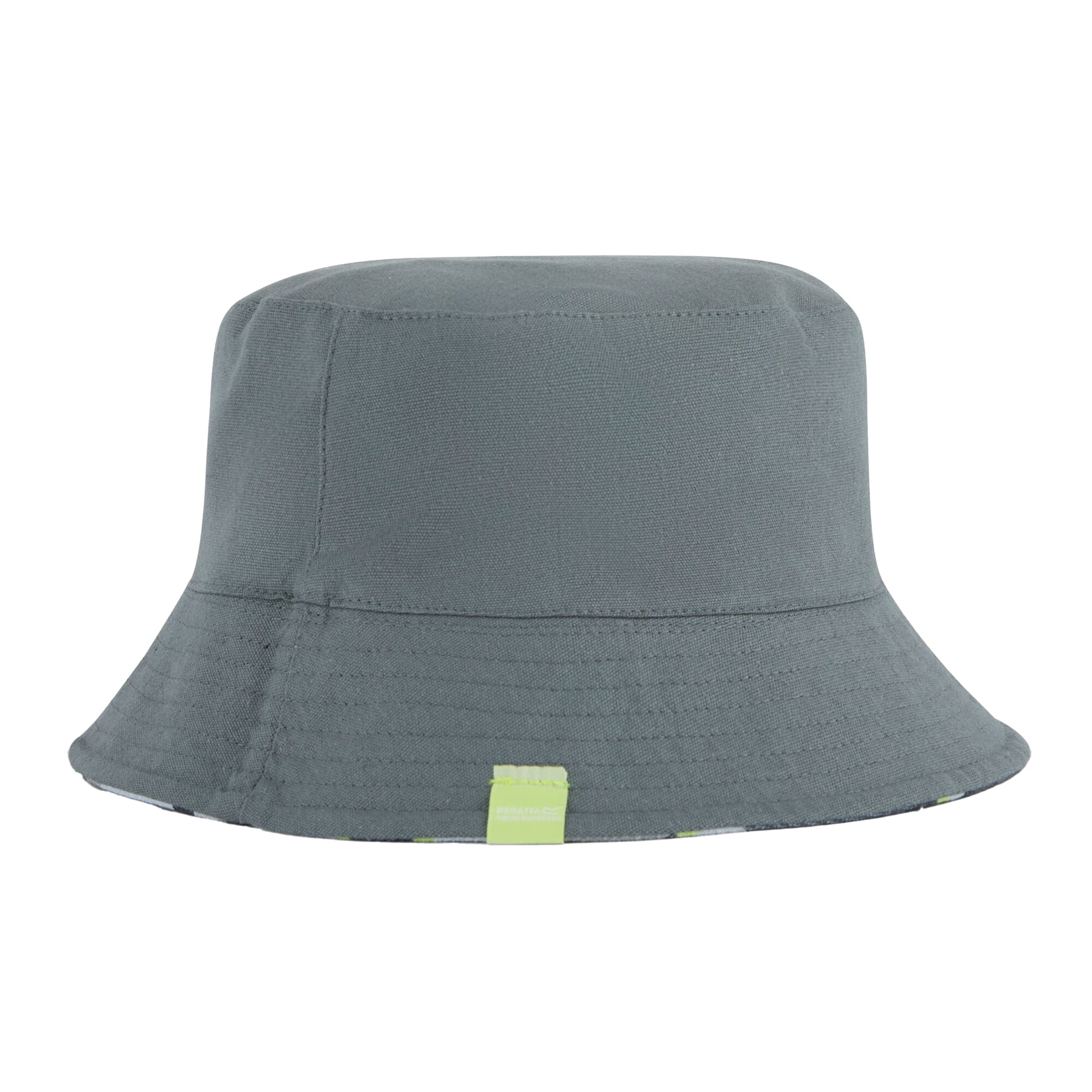 Camo Green-Dark Storm - Front - Regatta Childrens-Kids Camo Reversible Bucket Hat