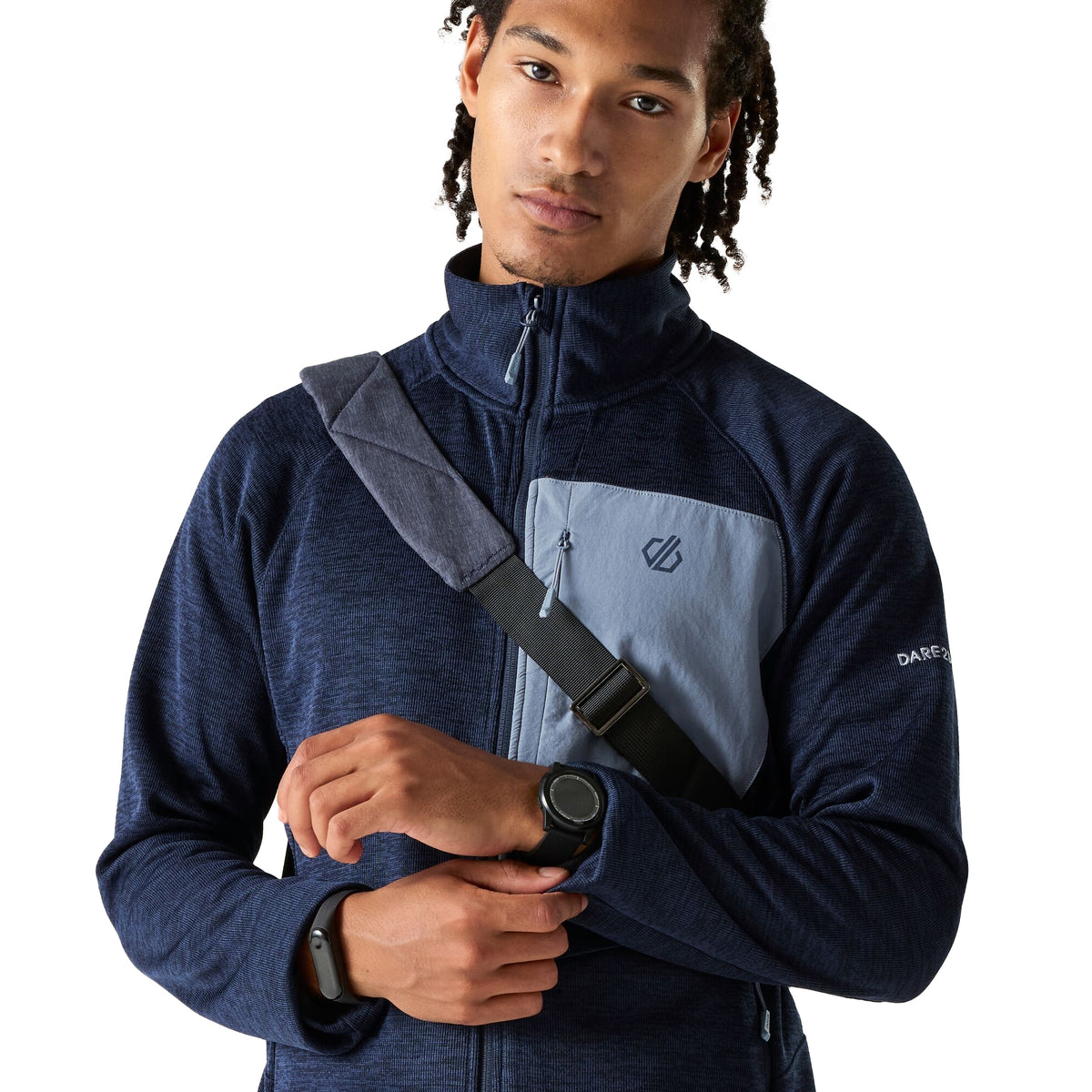 Navy-Mercury - Close up - Dare 2B Mens Torrek II Fleece Jacket