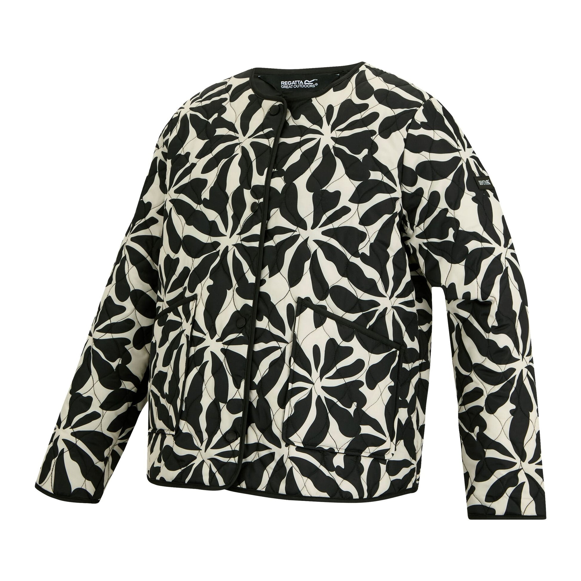 Beige - Side - Regatta Womens-Ladies Mira Abstract Floral Padded Jacket