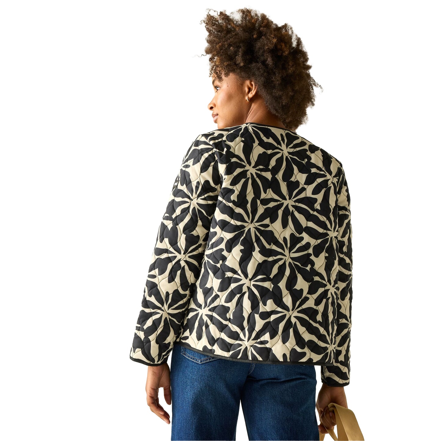 Beige - Pack Shot - Regatta Womens-Ladies Mira Abstract Floral Padded Jacket