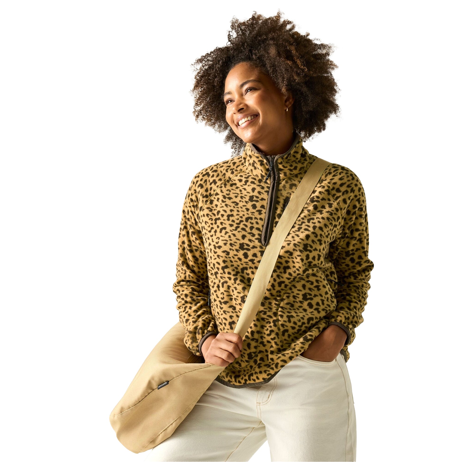 Leopard - Lifestyle - Regatta Womens-Ladies Frankie Leopard Print Half Zip Fleece Top