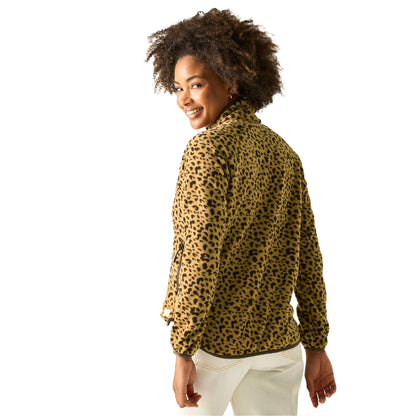 Leopard - Pack Shot - Regatta Womens-Ladies Frankie Leopard Print Half Zip Fleece Top