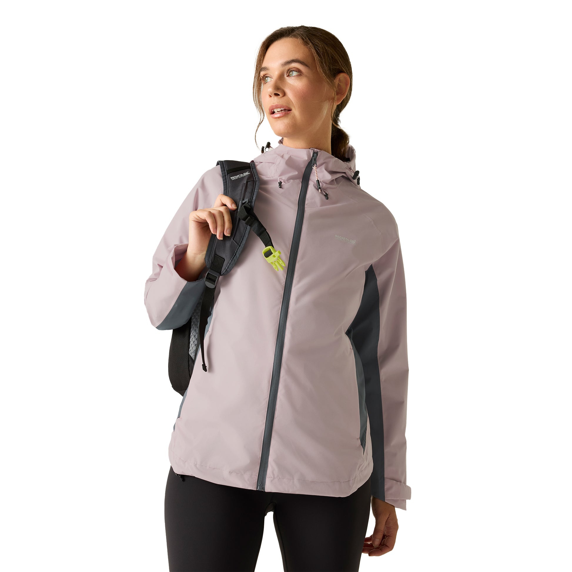 Powder Lilac-Dark Storm - Lifestyle - Regatta Womens-Ladies Freesdale Waterproof Jacket
