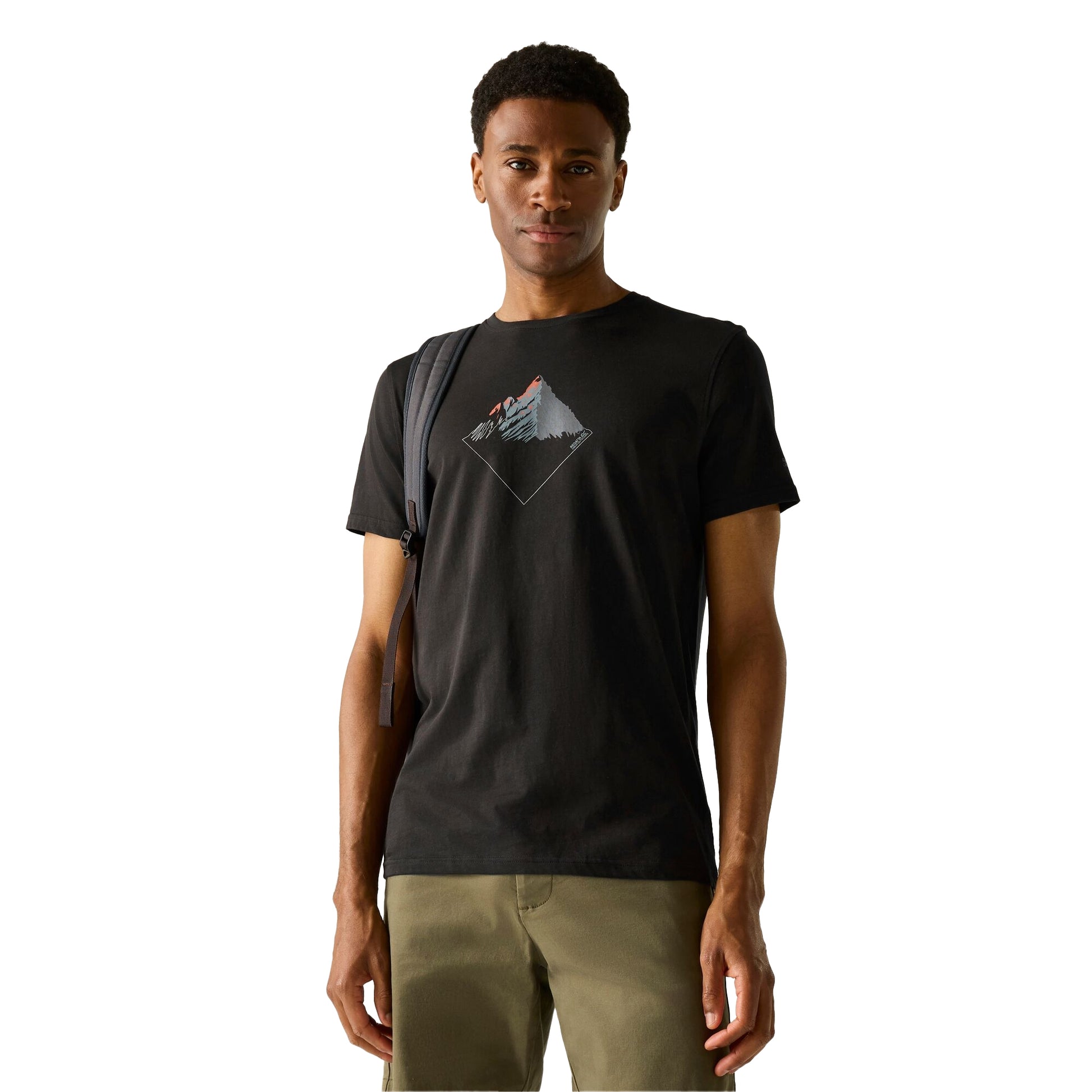 Black - Lifestyle - Regatta Mens Breezed Mountain T-Shirt
