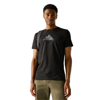 Black - Lifestyle - Regatta Mens Breezed Mountain T-Shirt