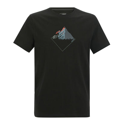 Black - Front - Regatta Mens Breezed Mountain T-Shirt