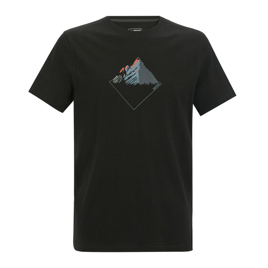 Black - Front - Regatta Mens Breezed Mountain T-Shirt