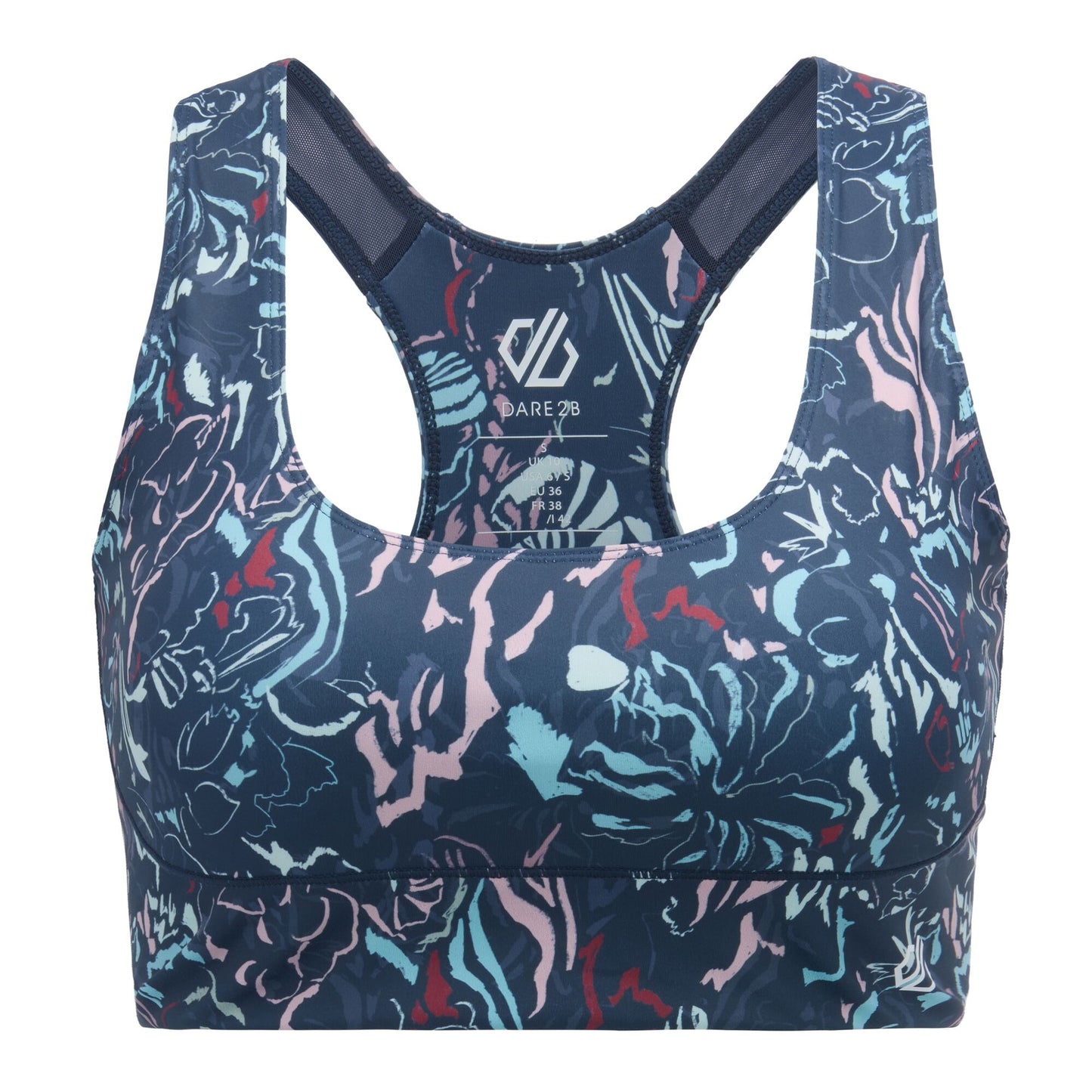 Multicoloured - Front - Dare 2B Womens-Ladies Influential Printed Sports Bra
