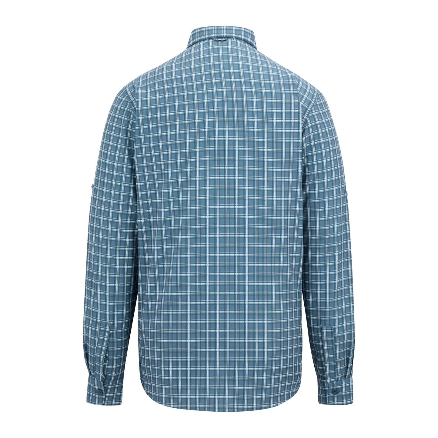 China Blue - Back - Regatta Mens Checked Insect Repellent Travel Shirt