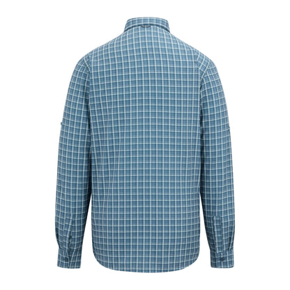 China Blue - Back - Regatta Mens Checked Insect Repellent Travel Shirt