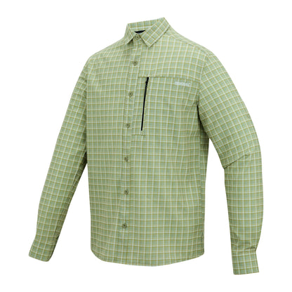 Light Sage - Side - Regatta Mens Checked Insect Repellent Travel Shirt