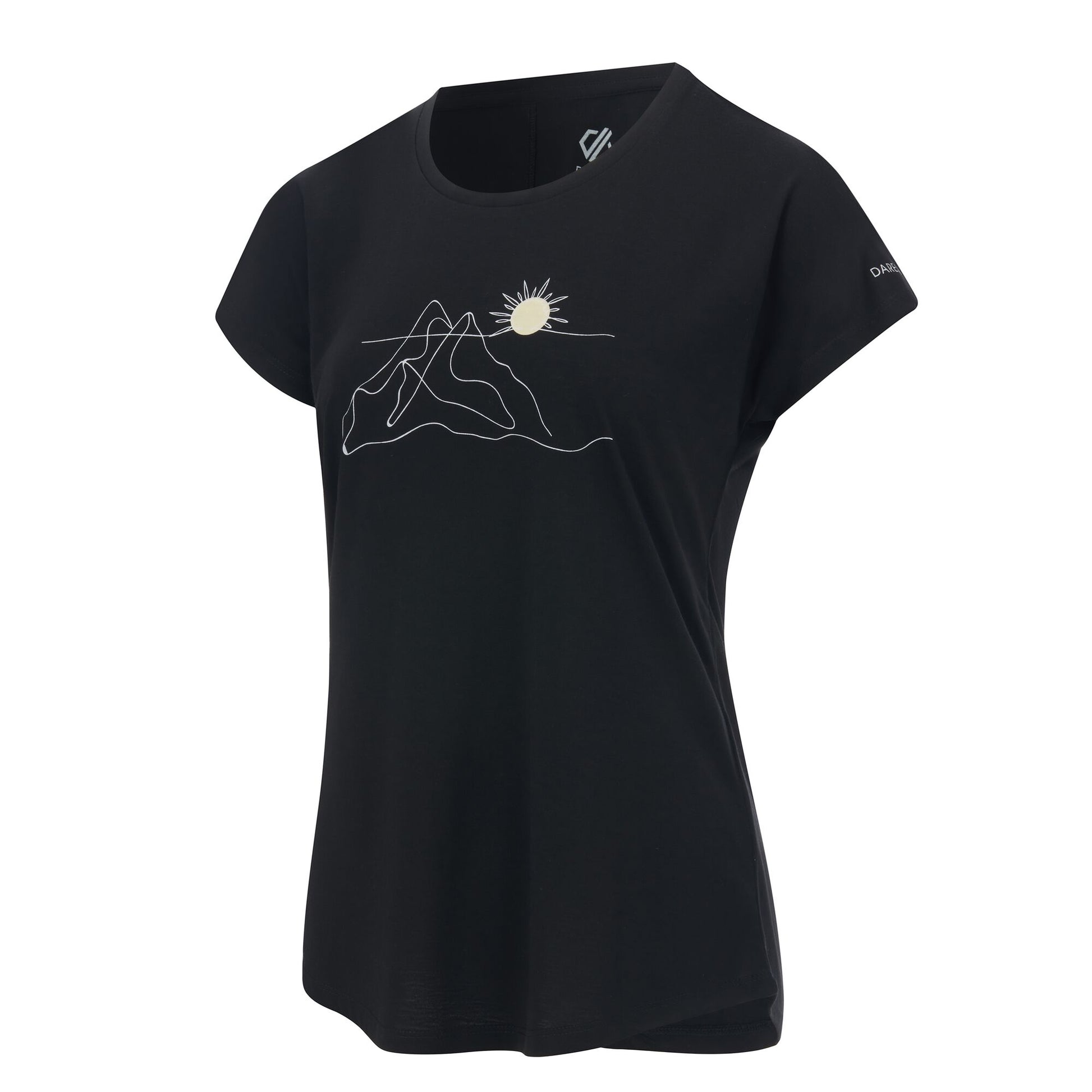 Black - Side - Dare 2B Womens-Ladies Serenity Linear Mountain T-Shirt