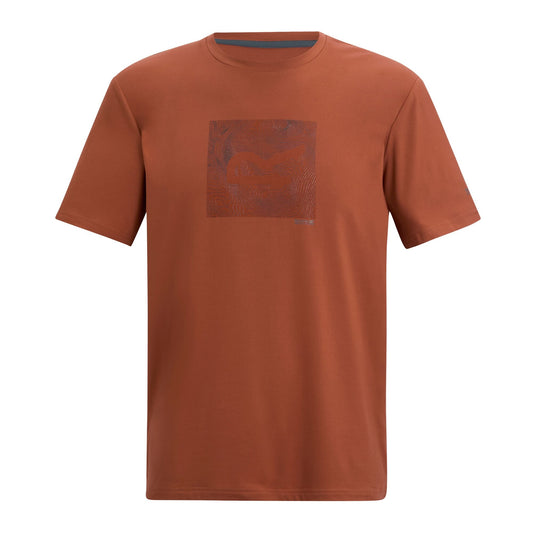 Brick - Front - Regatta Mens Fingal Topographic T-Shirt