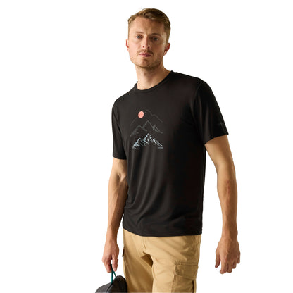 Black - Lifestyle - Regatta Mens Fingal Moon Mountain T-Shirt