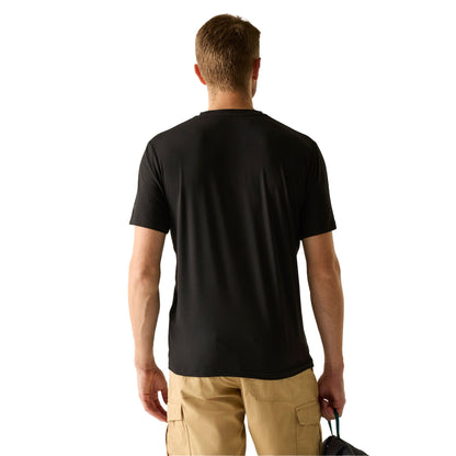 Black - Pack Shot - Regatta Mens Fingal Moon Mountain T-Shirt
