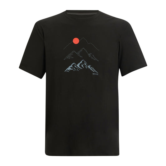 Black - Front - Regatta Mens Fingal Moon Mountain T-Shirt