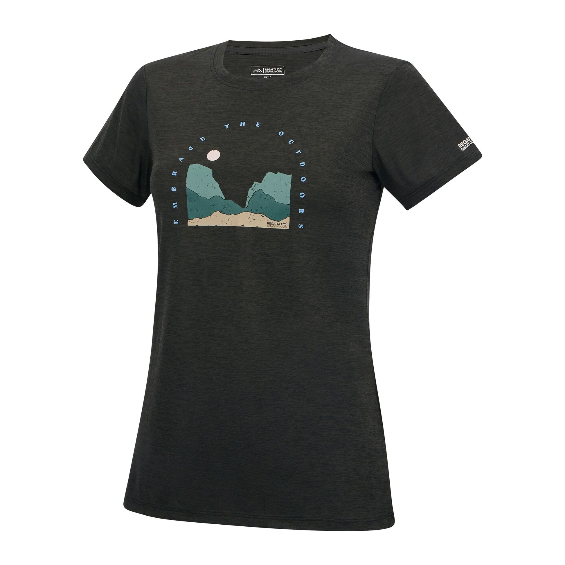 Black Marl - Side - Regatta Womens-Ladies Fingal Art T-Shirt