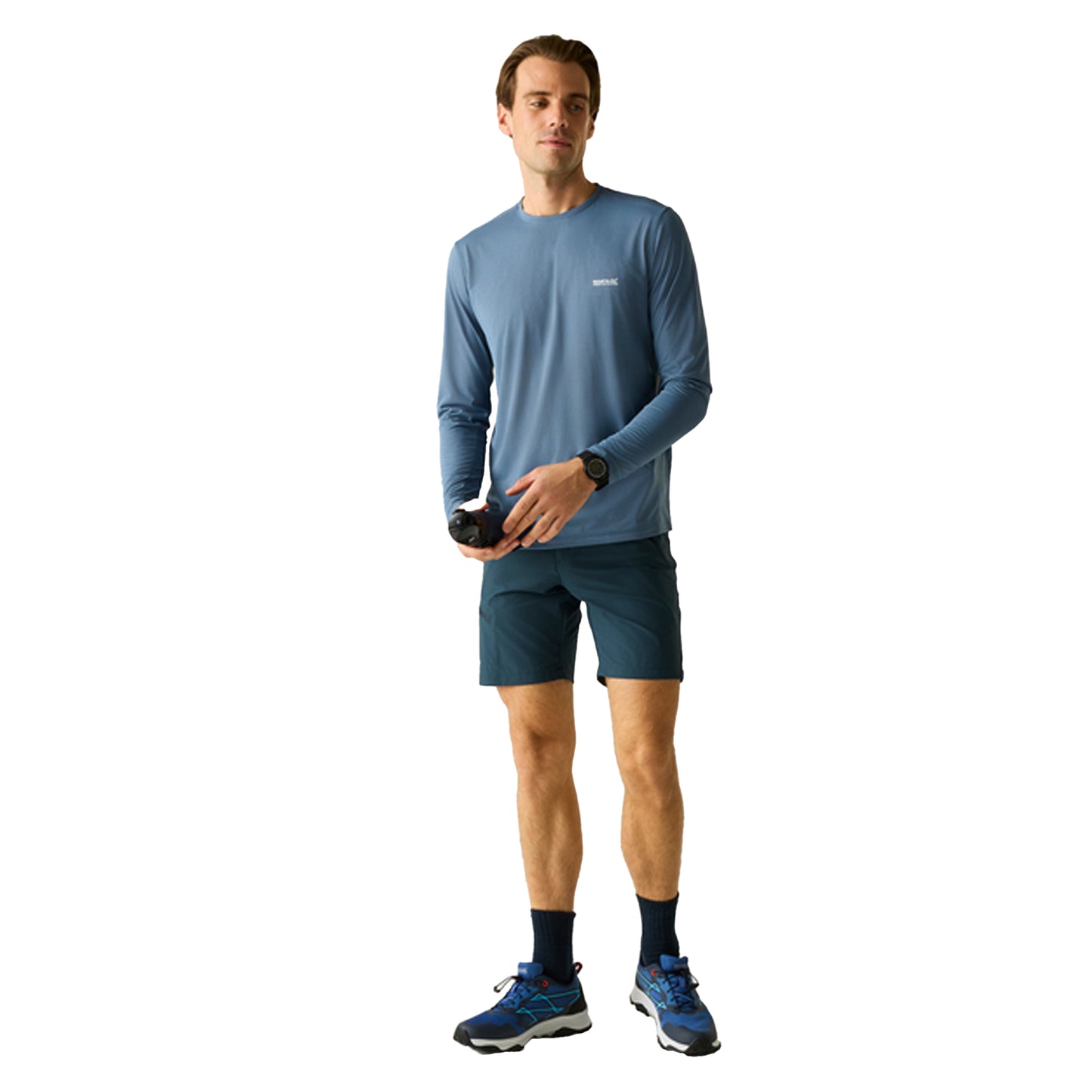 China Blue - Lifestyle - Regatta Mens Mindo Logo Long-Sleeved T-Shirt