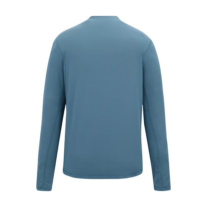 China Blue - Back - Regatta Mens Mindo Logo Long-Sleeved T-Shirt