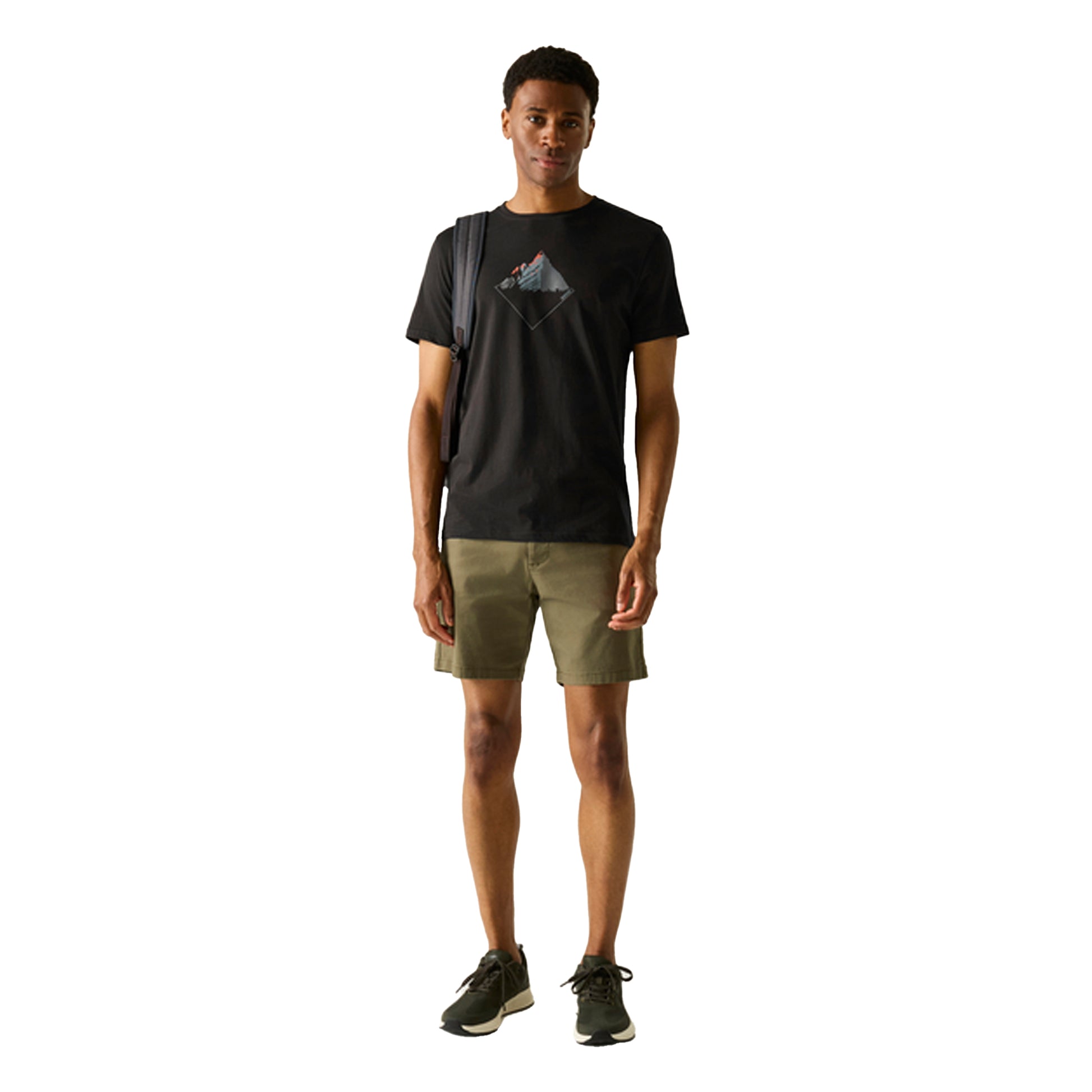 Black - Lifestyle - Regatta Mens Breezed Mountain Peaks T-Shirt