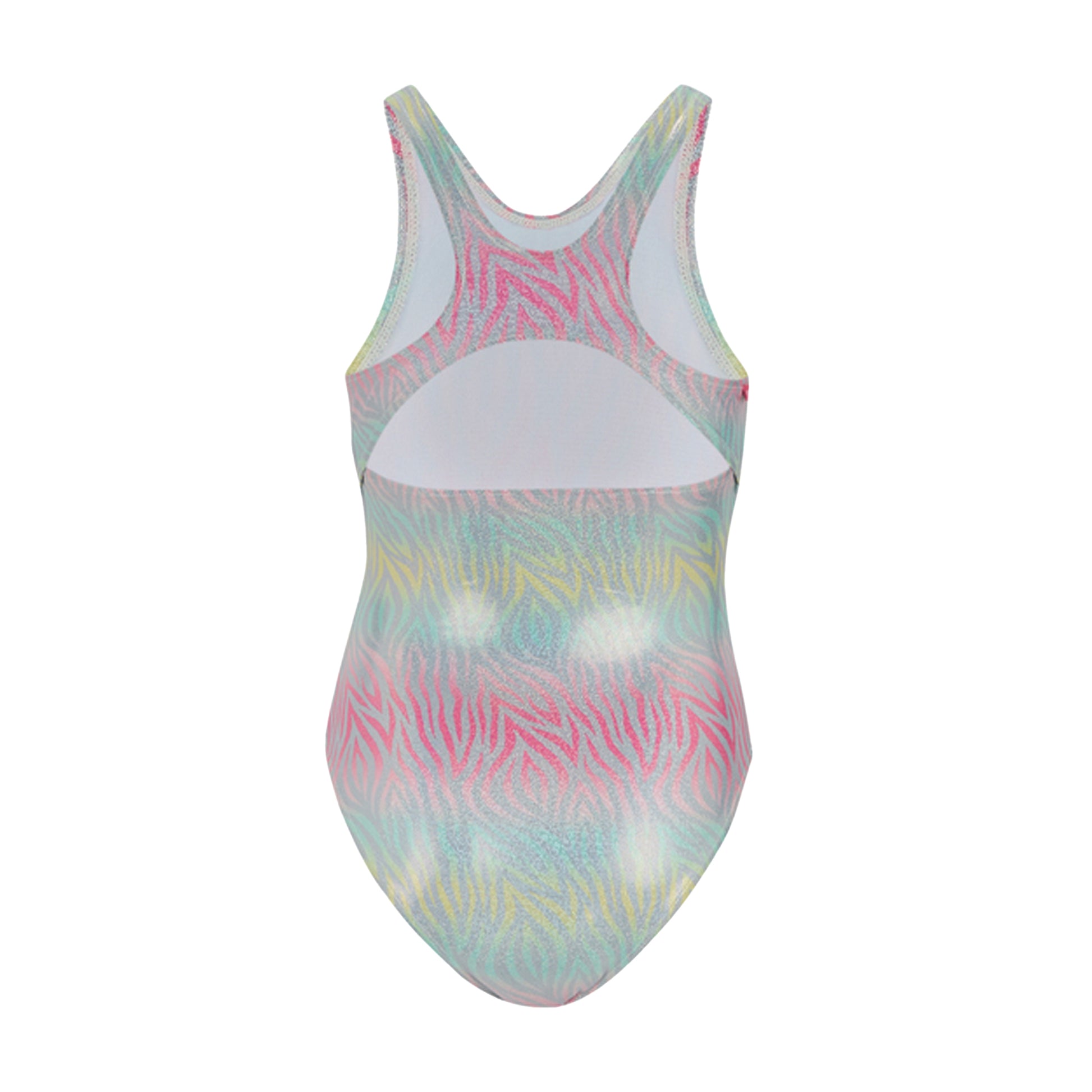 Ombre - Back - Regatta Girls Katrisse Zebra Print Metallic One Piece Swimsuit