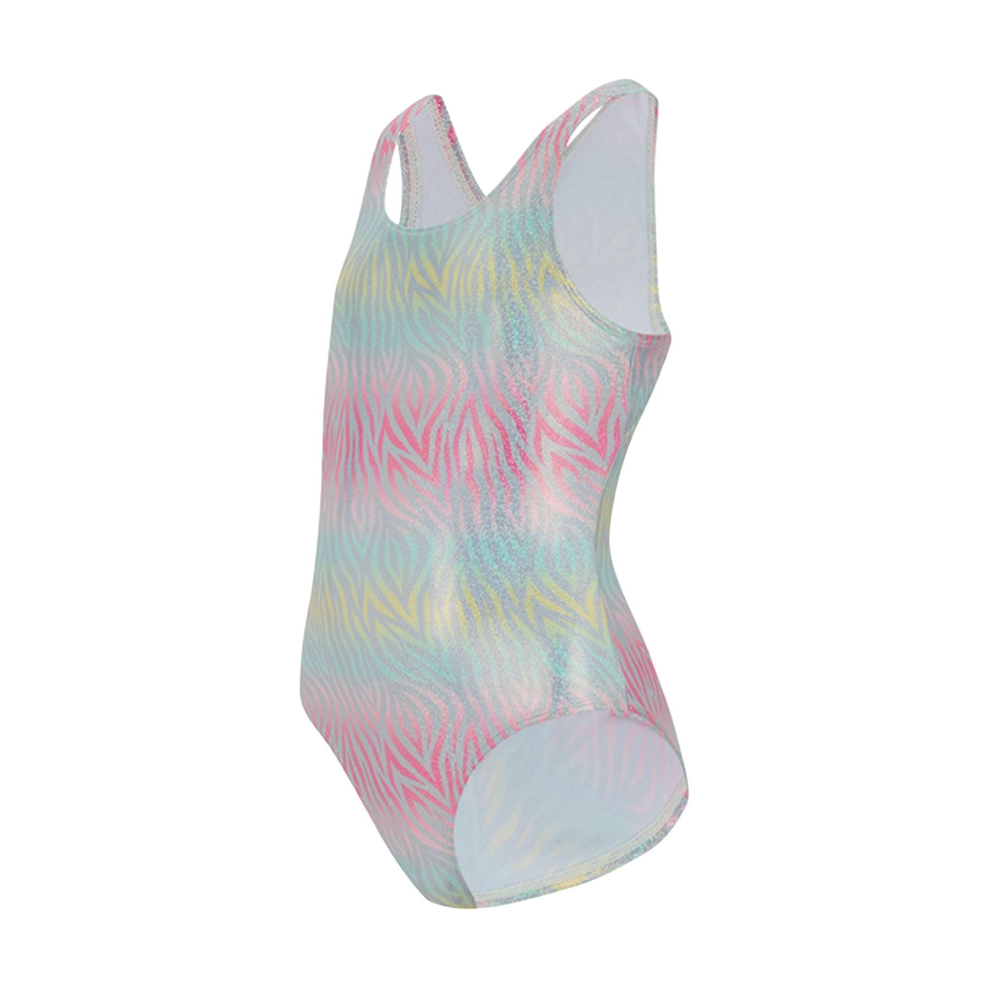 Ombre - Side - Regatta Girls Katrisse Zebra Print Metallic One Piece Swimsuit