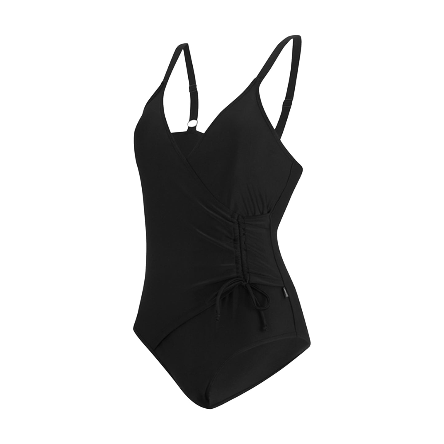 Black - Side - Regatta Womens-Ladies Baylenne Plain One Piece Swimsuit