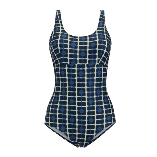 Navy - Front - Regatta Womens-Ladies Orla Kiely Poppy One Piece Swimsuit