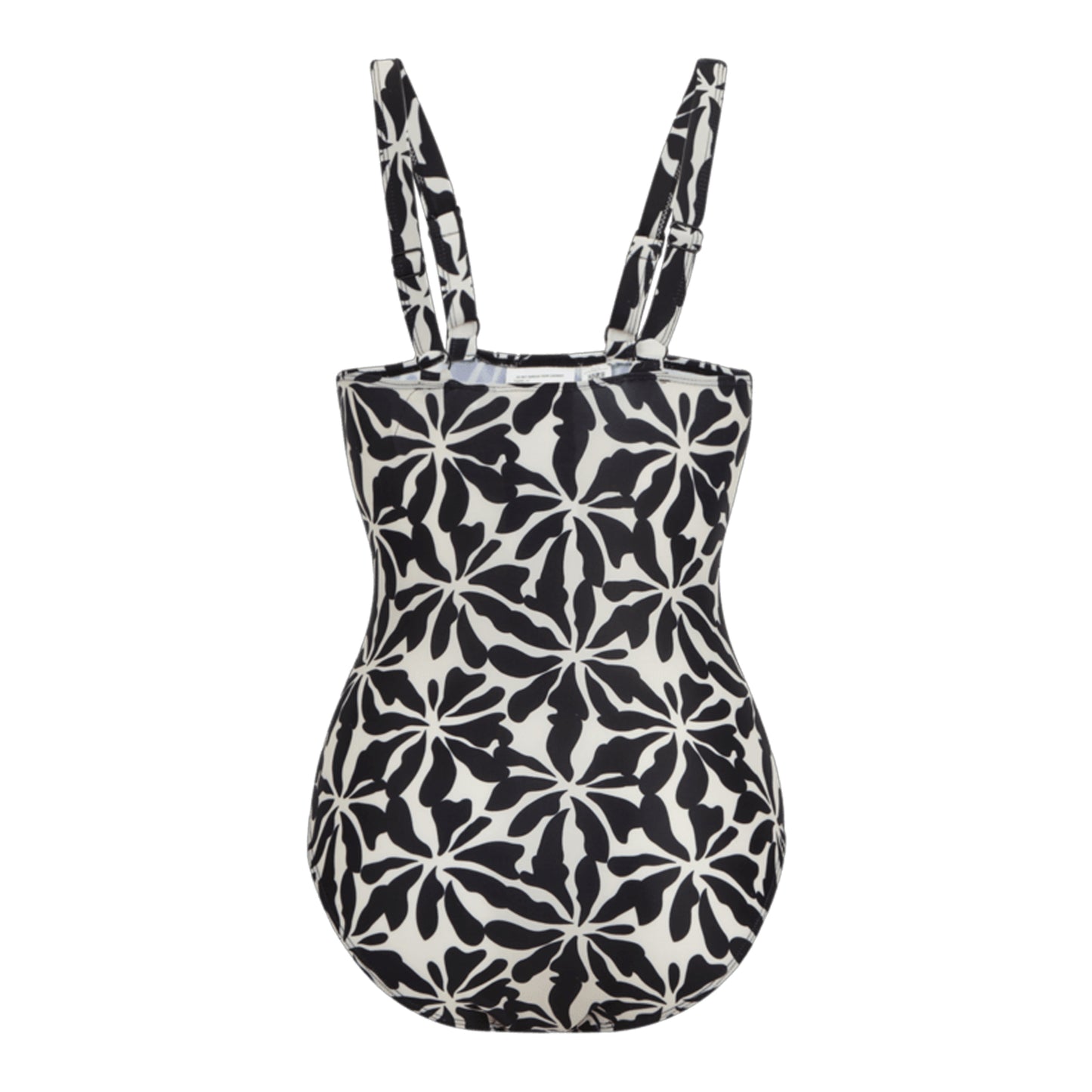 Beige - Back - Regatta Womens-Ladies Sakari Abstract Floral Tummy Control One Piece Swimsuit