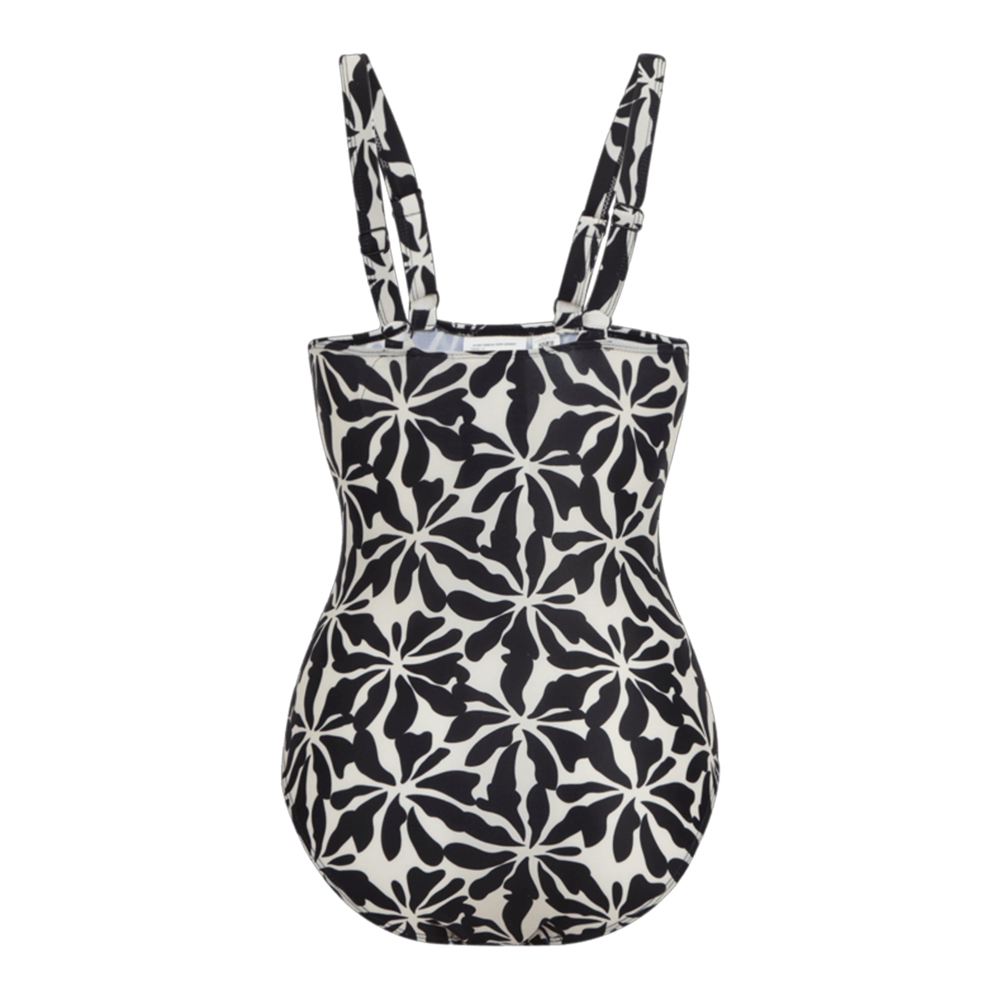 Beige - Back - Regatta Womens-Ladies Sakari Abstract Floral Tummy Control One Piece Swimsuit