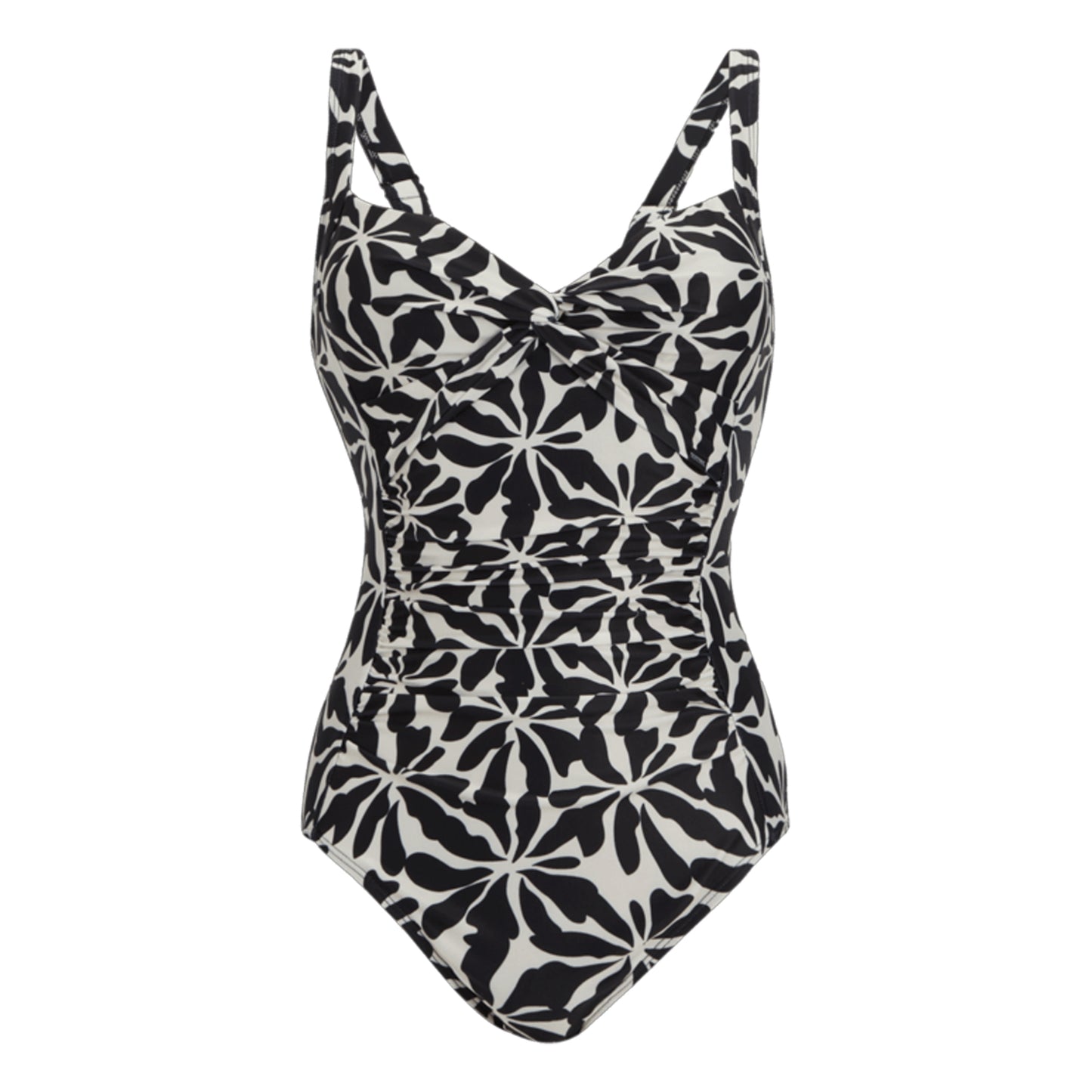 Beige - Front - Regatta Womens-Ladies Sakari Abstract Floral Tummy Control One Piece Swimsuit