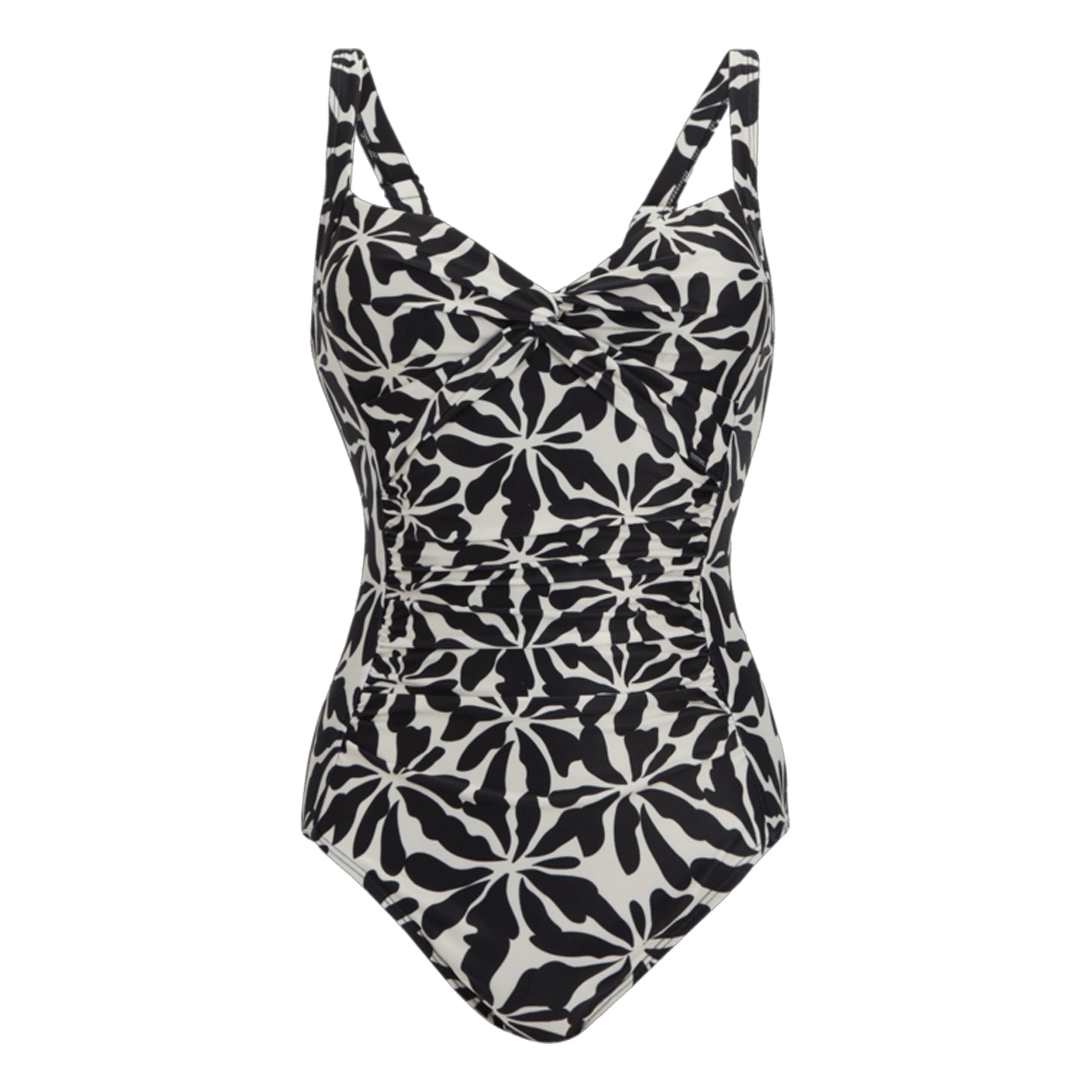 Beige - Front - Regatta Womens-Ladies Sakari Abstract Floral Tummy Control One Piece Swimsuit
