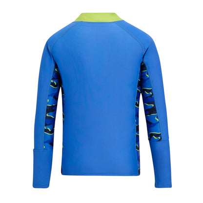 Sonic Blue - Back - Regatta Girls Hoku II Camo Swim Top