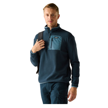 Navy-China Blue - Lifestyle - Regatta Mens Frankie Half Zip Fleece Top