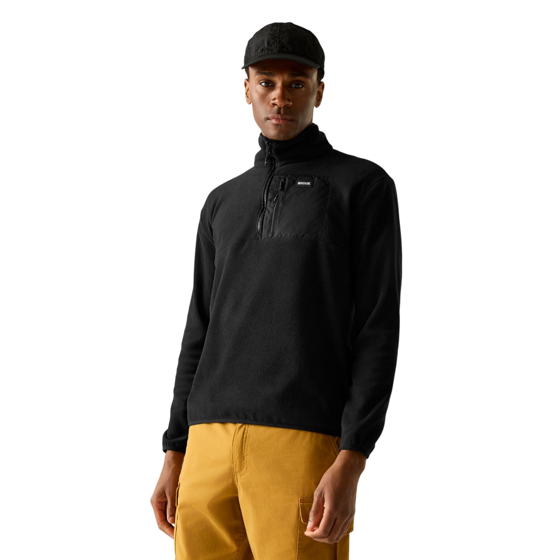 Black-Black - Lifestyle - Regatta Mens Frankie Half Zip Fleece Top