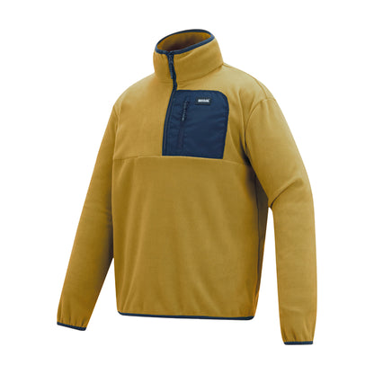 Wood Brown-Navy - Side - Regatta Mens Frankie Half Zip Fleece Top