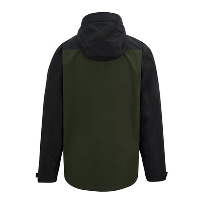 Khaki Green-Black - Back - Regatta Mens Calderdale Colour Block Waterproof Jacket